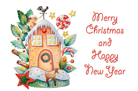 Gingerbread house illustration