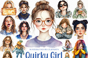 Quirky Girl Clipart Bundle, an Illustration by Craft Nest (Thumbnail 1 of 6)