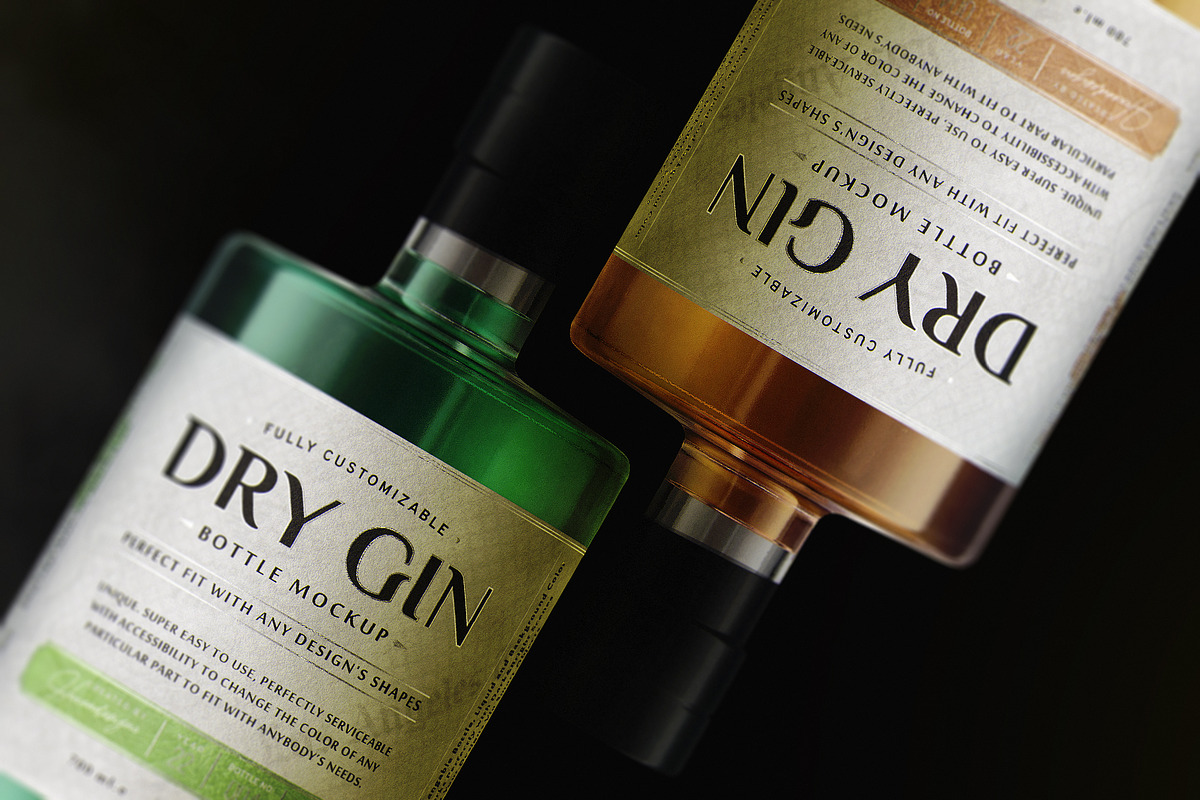 GIN BOTTLE MOCKUP V3, a Product Mockup by HexenDesigns (Photo 6 of 13)