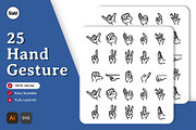 Hand Gesture Outline Illustration, an Object Graphic by SLAB! Design (Thumbnail 1 of 4)