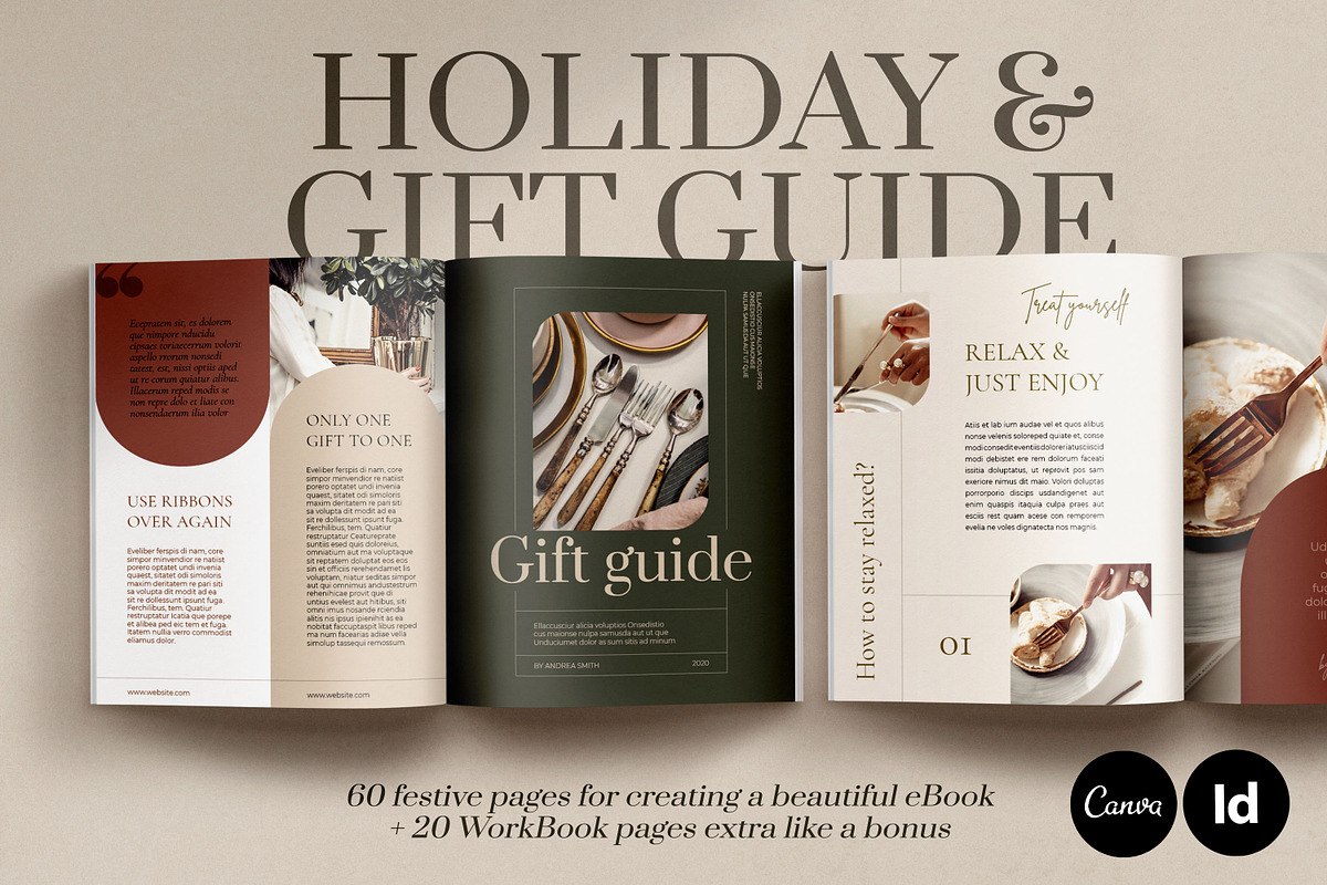Holiday Gift Guide / CANVA, InDesign, a Magazine Template by Mirazz (Photo 1 of 22)