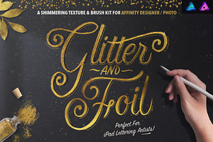 Glitter and Foil Kit for Affinity, a Brush Add-On by iPad Calligraphy