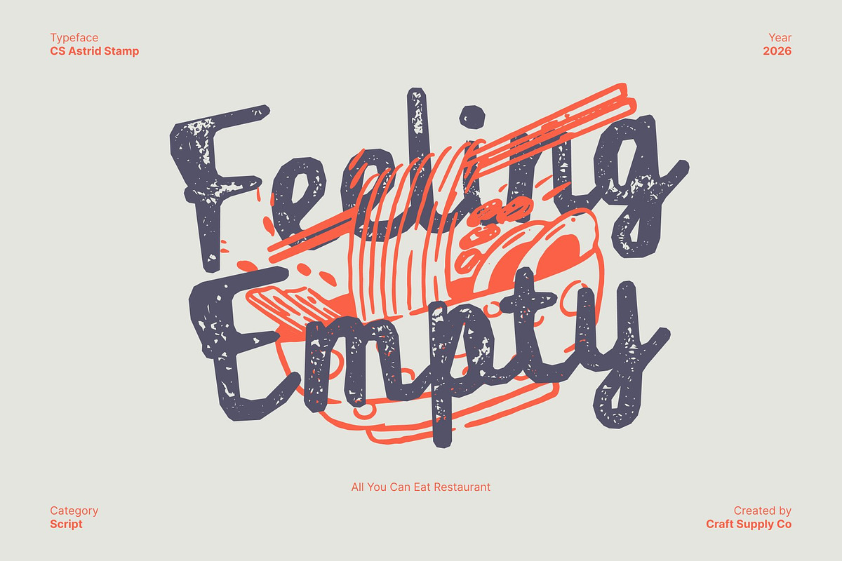 CS Astrid Stamp, a Script Font by Craft Supply Co. (Photo 2 of 8)