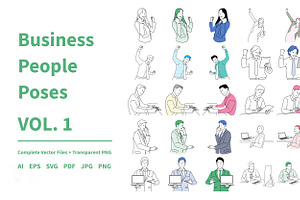 BUSINESS PEOPLE POSES Illustration, a Finance Illustration by All Life Planner