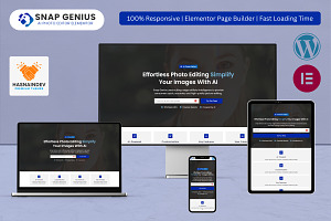 AI Photo Editor Website Template, a WordPress Template by HasnainDEV