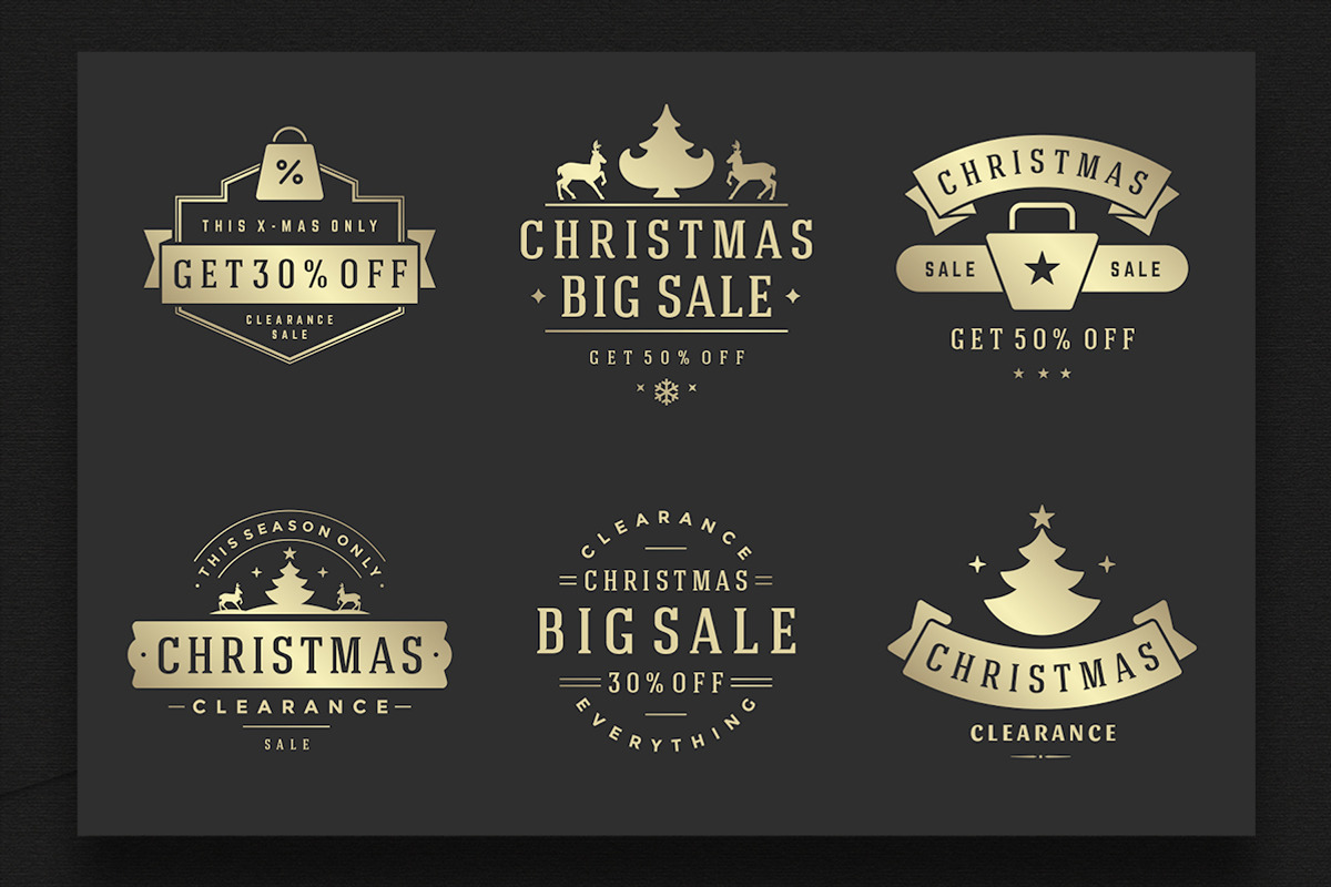 30 Christmas Sale Labels and Badges, a Branding & Logo Template by Vasya Kobelev (Photo 8 of 20)