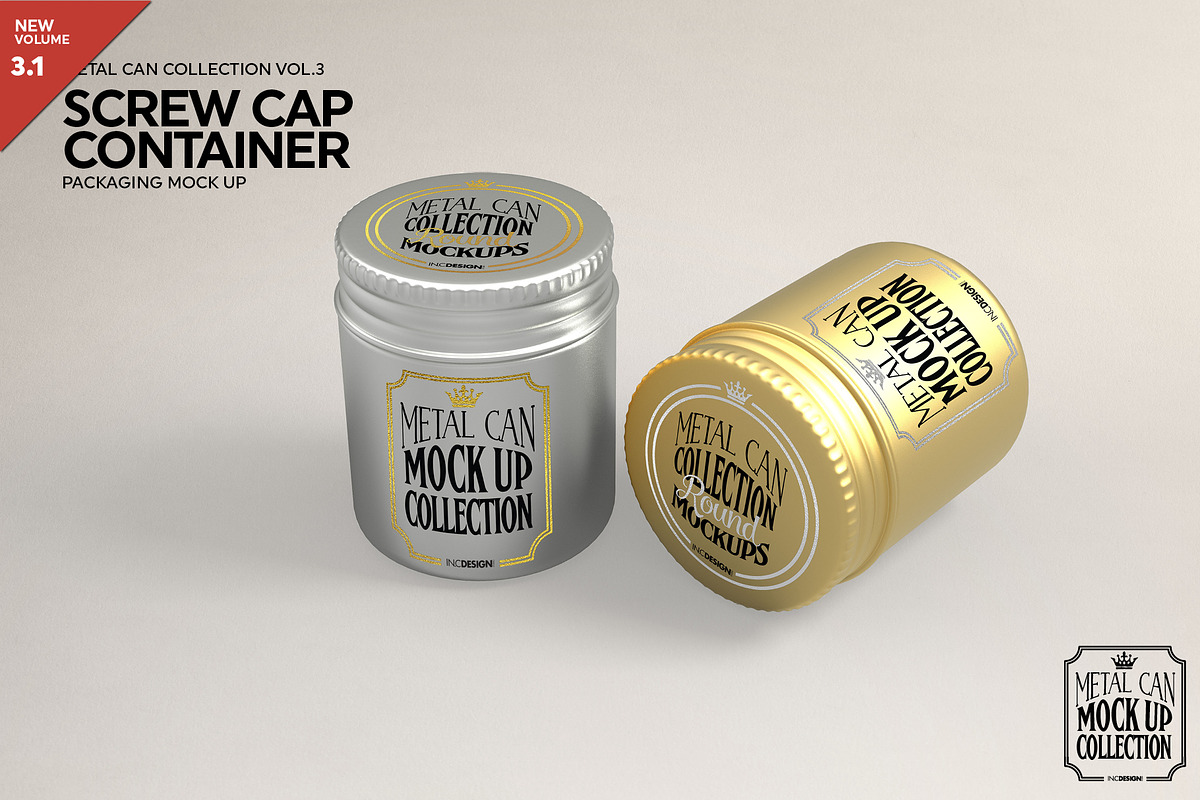 Round Screw Cap Metal Mockup, a Product Mockup by INCDesign (Photo 1 of 7)