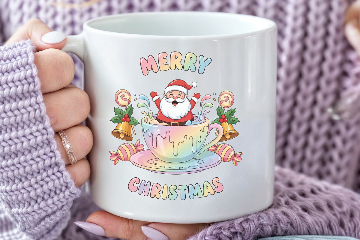 Merry Christmas, Groovy Santa Png, an Illustration by Black Bird Studio (Photo 3 of 4)