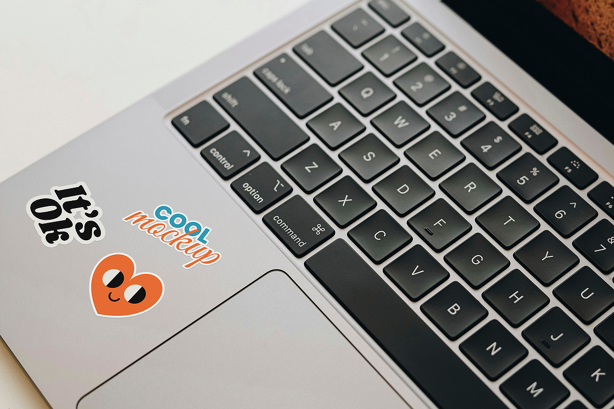 Laptop with Stickers Creation Mockup, a Mockup by Luuqas Design (Photo 10 of 12)