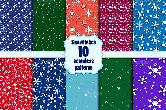 Snowflakes Seamless Set