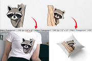 Peeking Raccoon Clipart, a Graphic by Artnoy (Thumbnail 3 of 5)