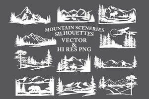 Mountain Sceneries Vector Pack 1