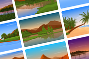 Flat River Background Vectors, a Duotone Icon by Brickclay (Thumbnail 7 of 10)