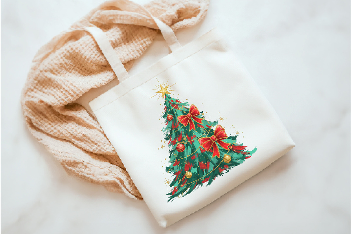 Coquette Glitter Christmas Tree Png, an Illustration by Watercolor design (Photo 3 of 6)