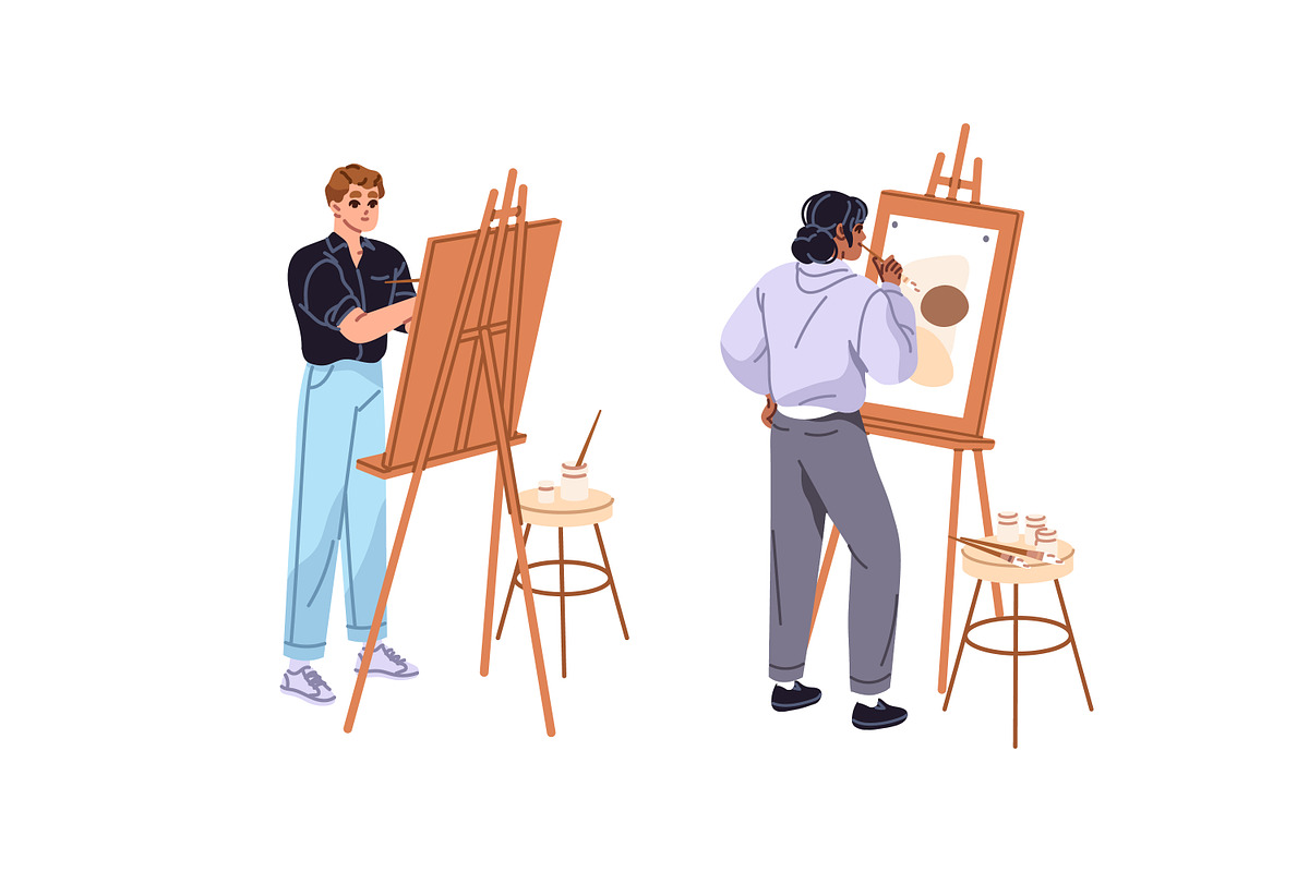 Artists drawing at art classes, an Education Illustration by PaperTrident (Photo 2 of 8)