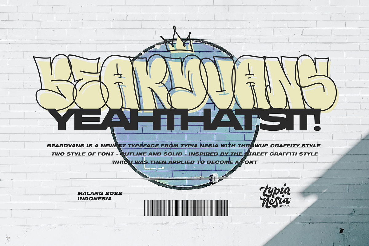 Beardvans - Throw-Up Graffiti Font, a Sans Serif Font by Typia Nesia (Photo 12 of 12)