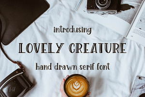 Lovely Creature. Cute Serif Font.