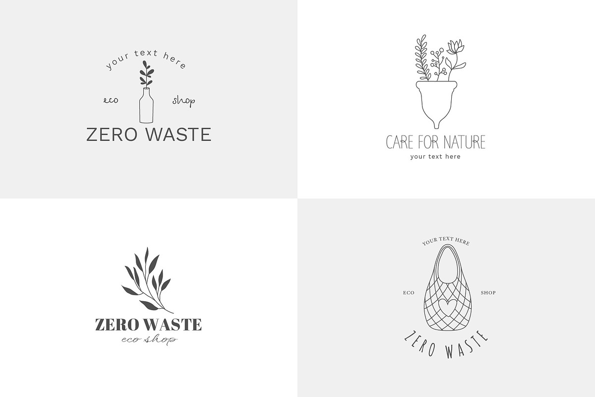 Eco Logo Templates - Zero Waste, a Branding & Logo Template by Katya_lu (Photo 6 of 11)