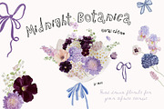Midnight Botanica - Purple Flowers, a Decorative Illustration by Muse Artist (Thumbnail 1 of 12)