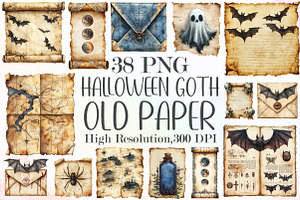 Halloween Goth Old Paper Clipart, an Illustration by Sublimation Artist