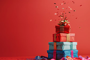 86 Gift boxes with ribbons and bows, a Holiday Photo by Handmadefont (Thumbnail 11 of 90)