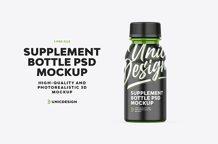 Supplement Bottle Mockup, a Product Mockup by UnicDesign