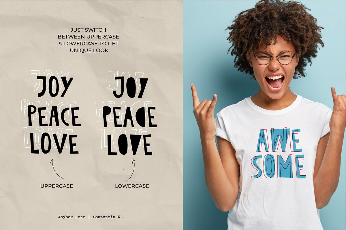 JOYBOX | Cutout font + Outline, a Sans Serif Font by Fontstein (Photo 3 of 12)