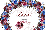 Burgundy & Navy Florals, an Illustration by Feather Grace Designs (Thumbnail 5 of 15)
