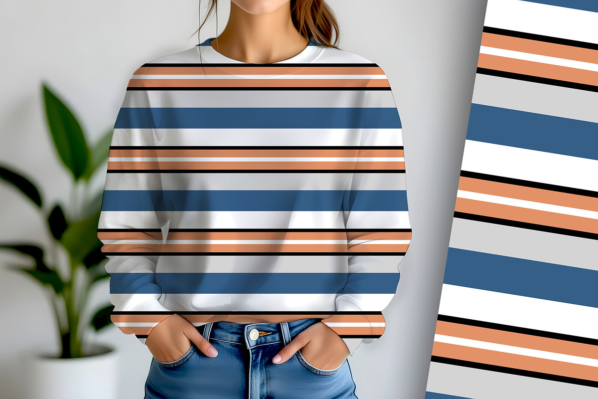 Peach Blue and Grey and Retro 60s, a Pattern Graphic by Sharon Schwalbe (Photo 2 of 5)