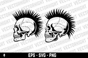 Skull with a sharp mohawk, a Person Illustration by Vectorhight (Thumbnail 5 of 5)