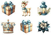 Christmas Blue & Beige Clipart, an Illustration by DreamArtGraphic (Thumbnail 2 of 4)
