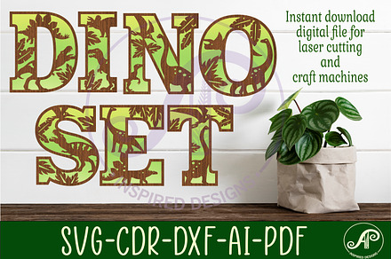 Dinosaur Alphabet Letter Set 2 Layer