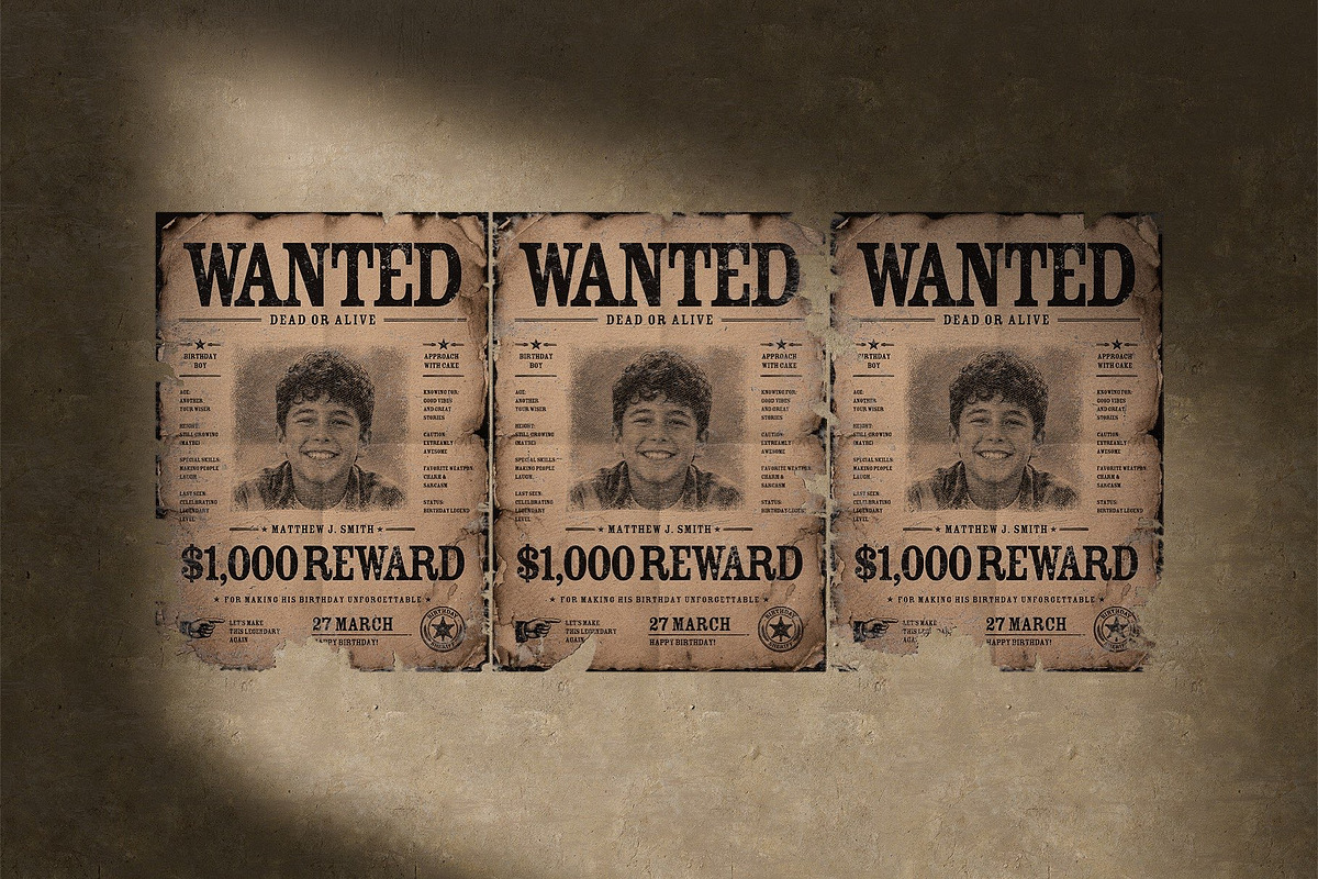Vintage Wanted Poster Template, a Poster Template by BrandPacks (Photo 5 of 6)