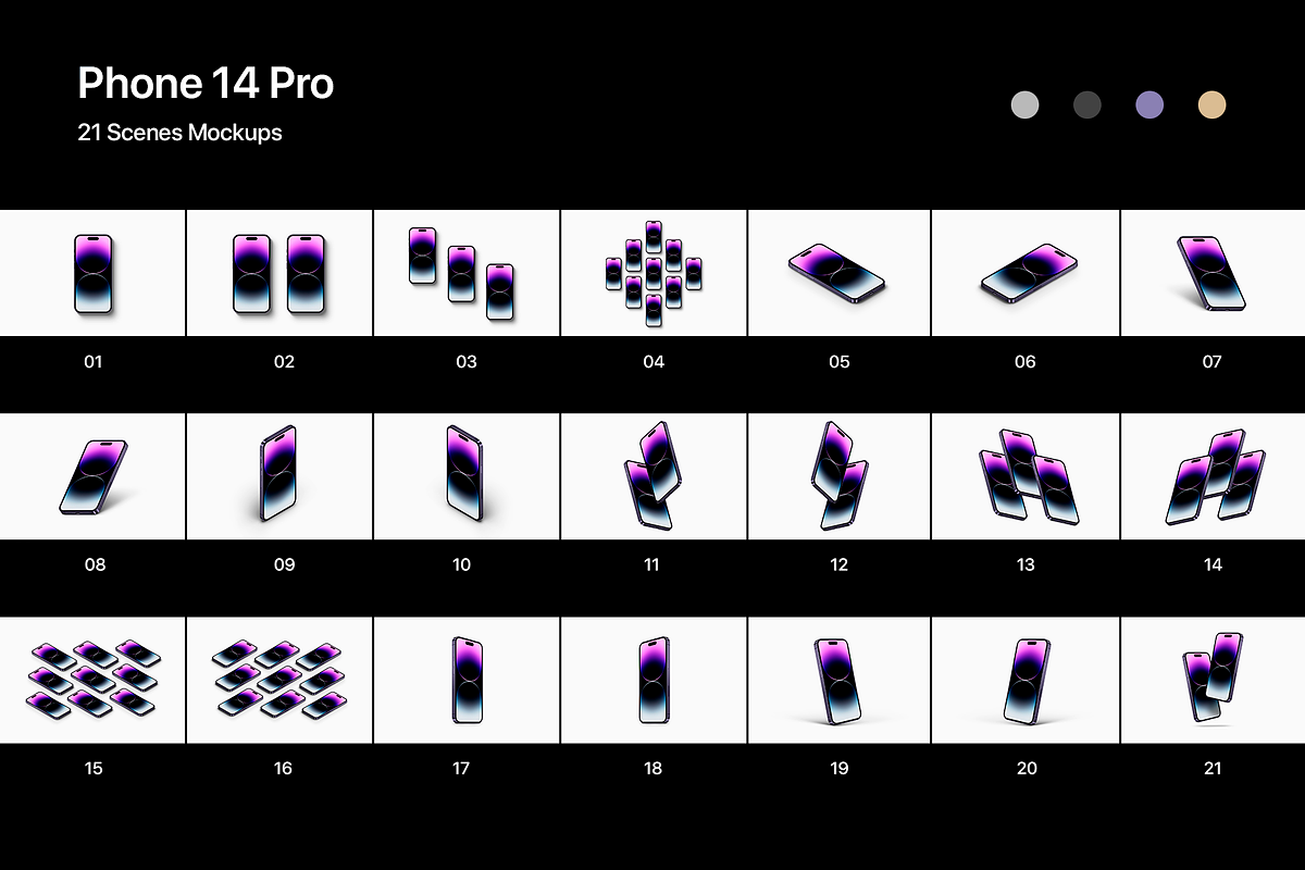 Phone 14 Pro - 21 Mockups Scenes, an iPhone Mockup by Asylab (Photo 2 of 35)