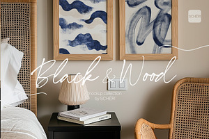BLACK & WOOD | 32 Frame mockup set