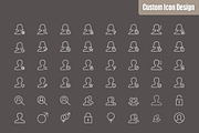 105 User Vector Icons, an Outline Icon by CustomIconDesign (Thumbnail 2 of 3)