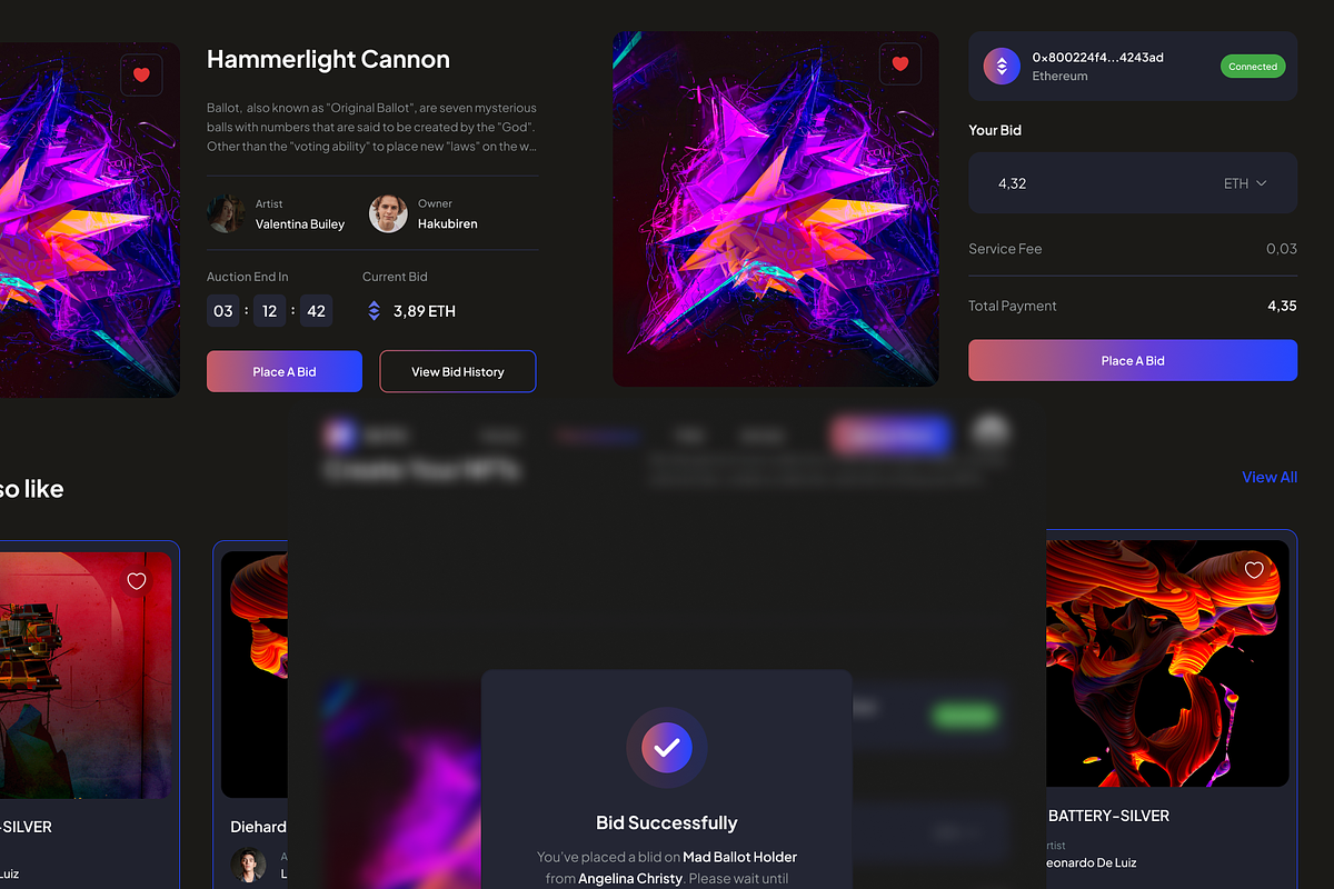 Nefthi - NFT Website UI Kit preview 4