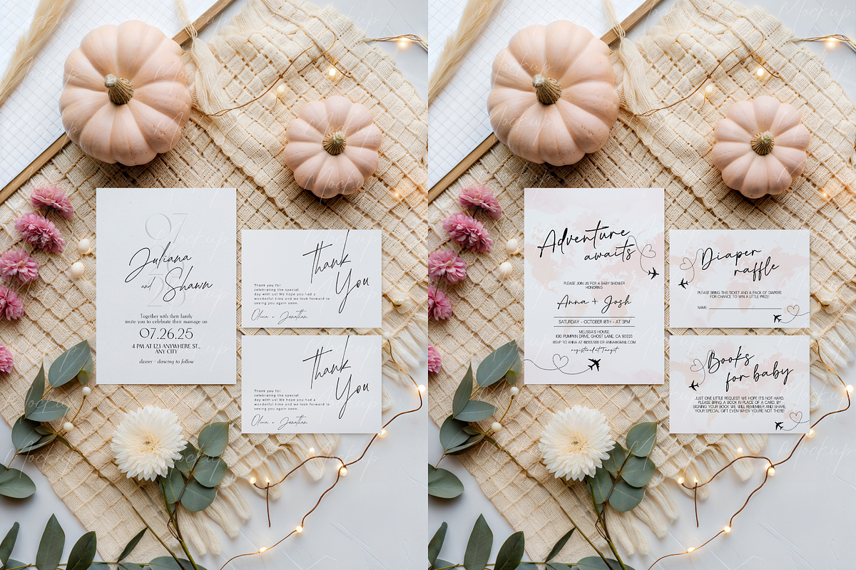 Soft Pink Autumn Floral Card Mockup, a Product Mockup by TatiMockup (Photo 3 of 3)