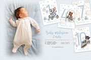 Watercolor Set Baby Milestone Cards, an Animal Illustration by ViktoriyaD (Thumbnail 1 of 5)