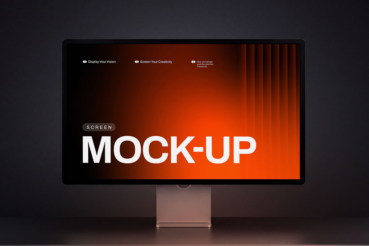 Desktop Monitor Screen Mockup, a Mac Mockup by graphypix (Photo 1 of 4)