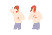 Sick girl sneezing, coughing, a Healthcare Illustration by Good Studio (Thumbnail 2 of 3)