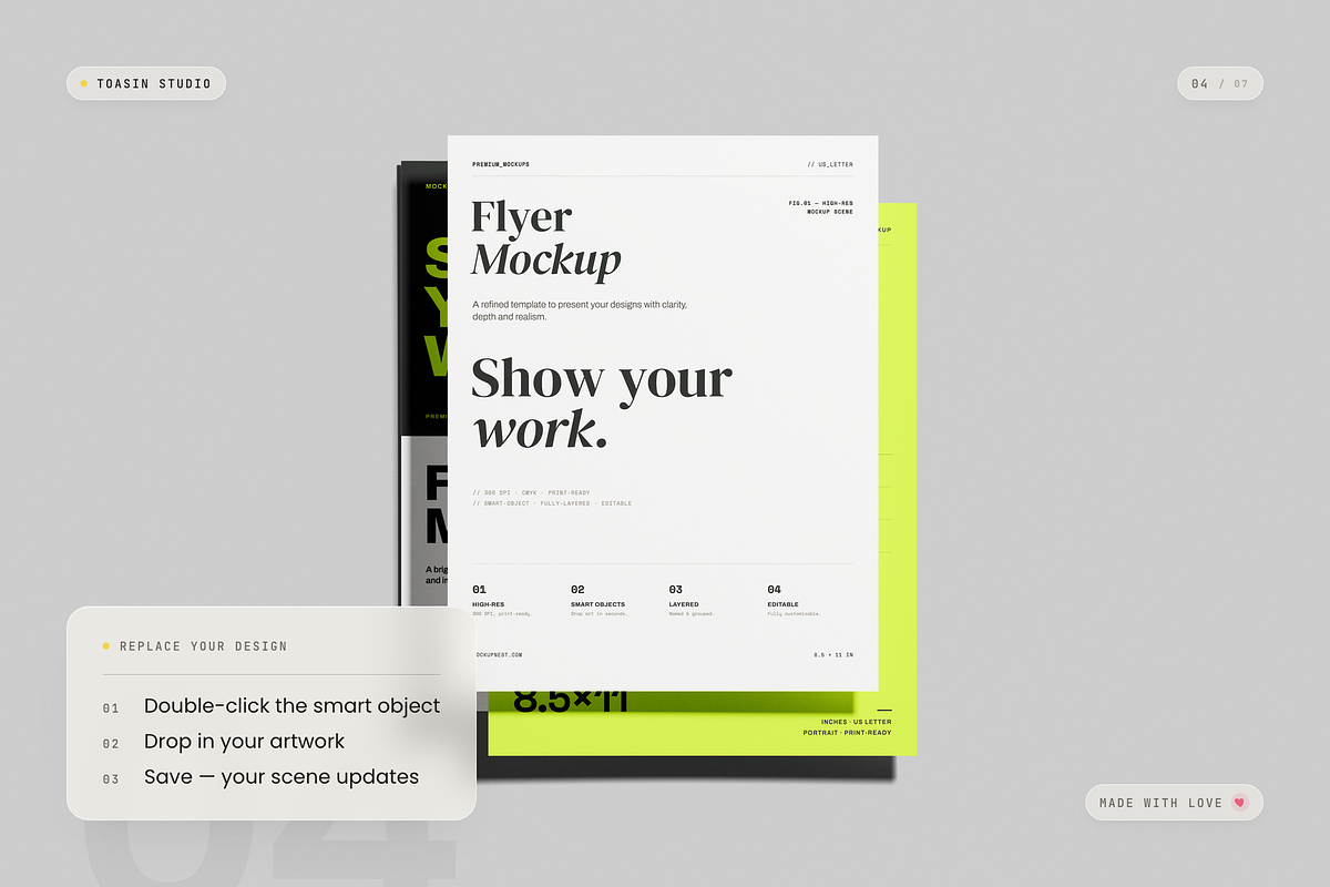 US Letter Flyer Mockup, an Advertising Mockup by Toasin Studio (Photo 4 of 7)