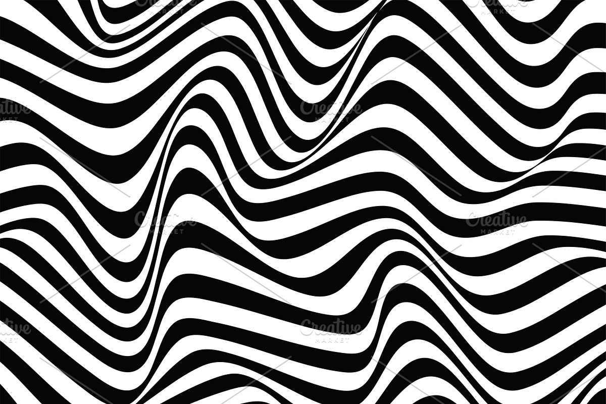 wavy line optical illusion, a Pattern Graphic by charnsitr