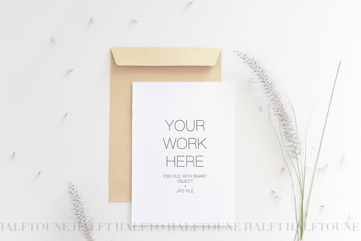 5x7 Wedding Invitation Mockup, a Graphic by HALFTOUNE