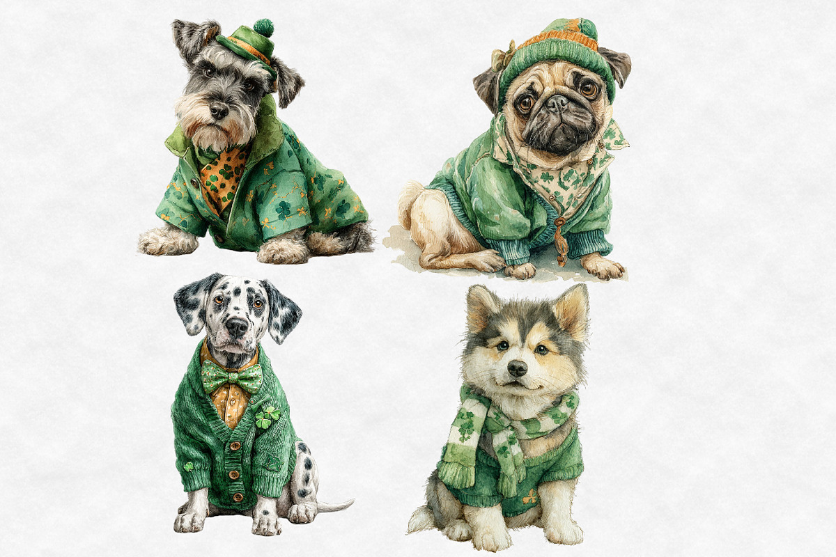 St Patrick's Day Dogs Clipart, an Illustration by Designworld (Photo 4 of 6)