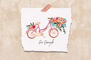 Pink Watercolor Floral Bicycle PNG, an Illustration by Mia Digital (Thumbnail 6 of 7)