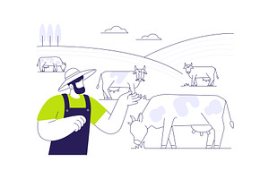 Pastures abstract concept vector, an Illustration by Visual Generation