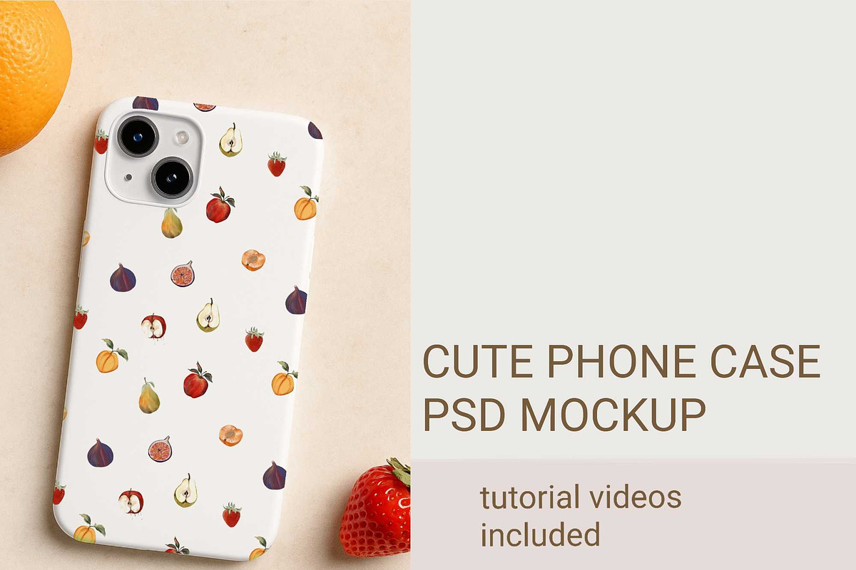 Cute Phone case mobile cover mockup, an iPhone Mockup by jenartstudio (Photo 1 of 3)