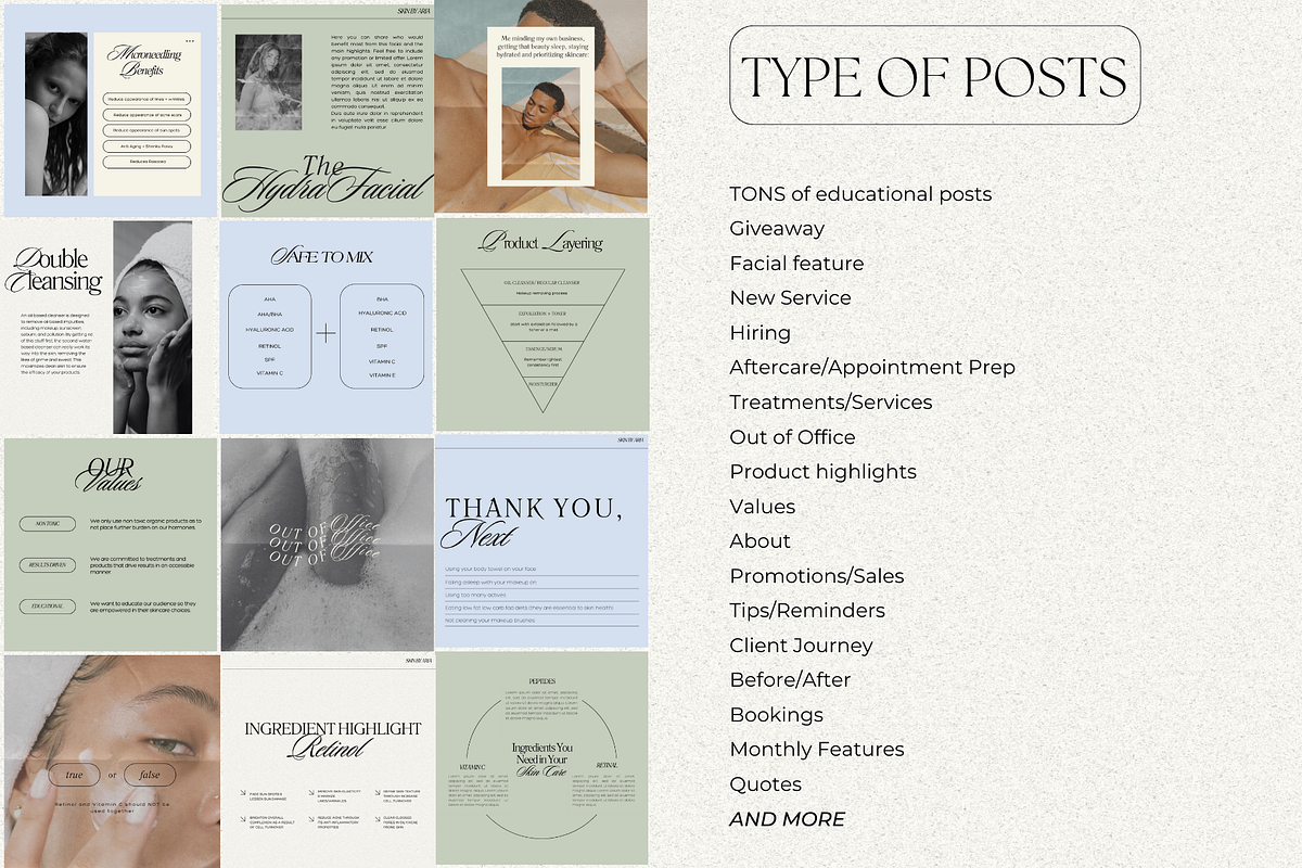 Esthetician Instagram Bundle, a Social Media Template by digitaldispositions (Photo 5 of 10)