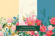 Floral Patterns & Borders, a Pattern Graphic by Nadia Grapes (Thumbnail 5 of 8)